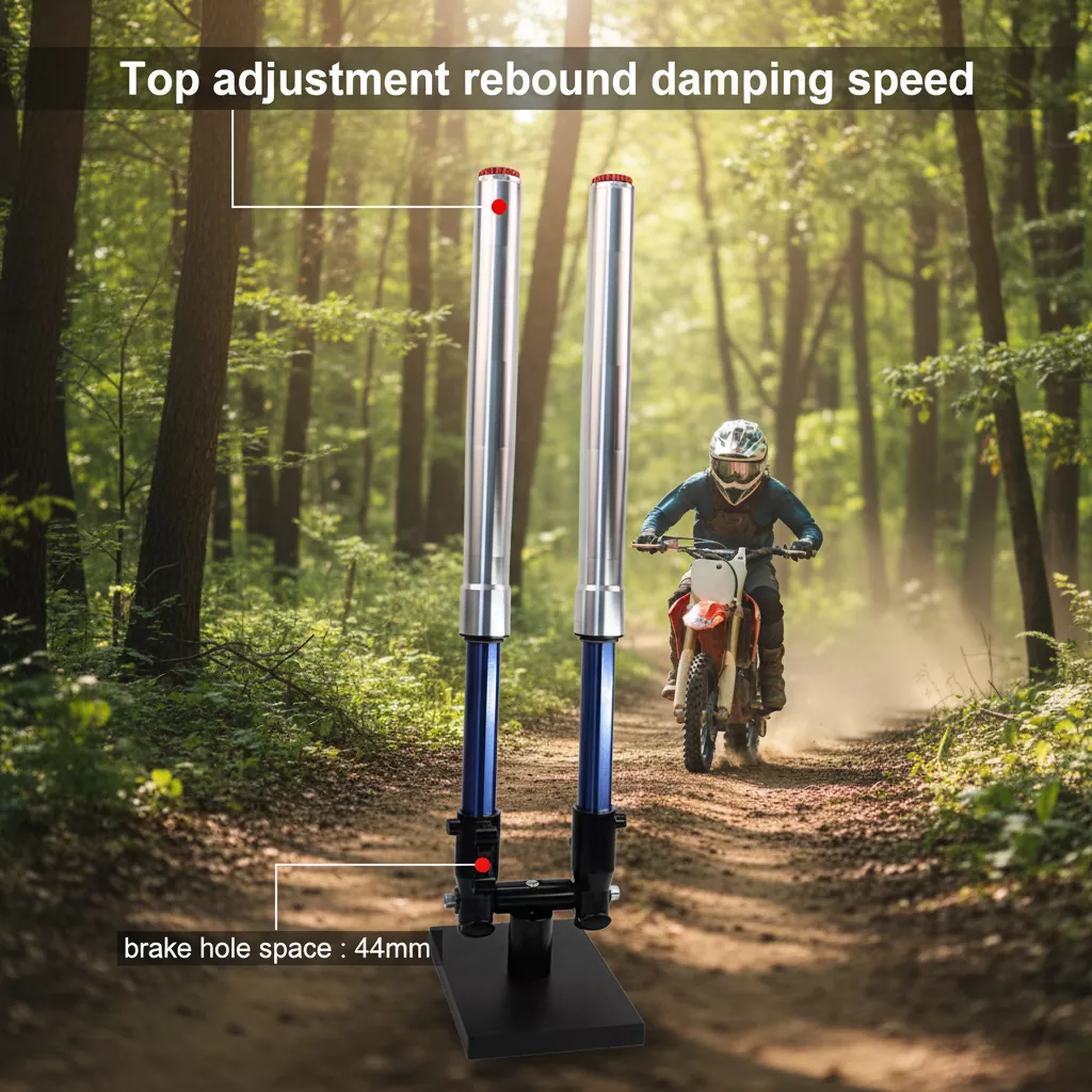 44mm ఫుట్ ఇన్వర్టెడ్ ఫోర్క్ రీబౌండ్ అడ్జస్టబుల్ మోటార్ సైకిల్ షాక్ అబ్జార్బర్